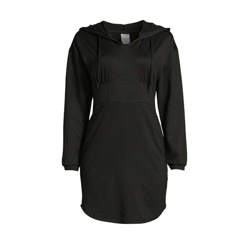 - Medium New Black Corset Hoodie Dress